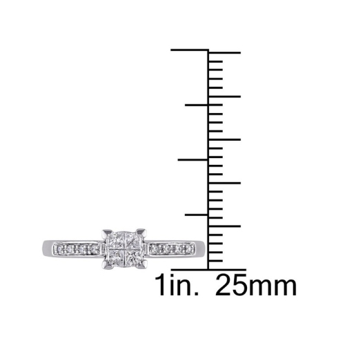 1/4 Carat Princess-Cut Diamond Engagement Ring in 10K White Gold