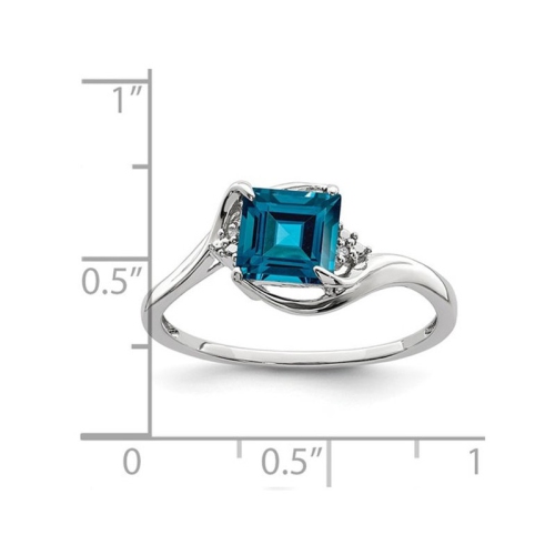 1.25 Carat London Blue Topaz Princess Cut Ring in Sterling Silver