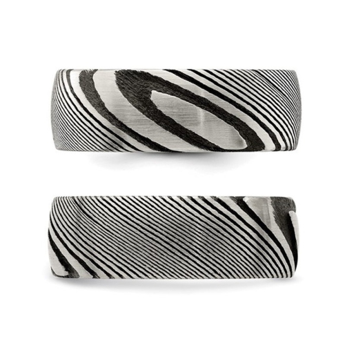 Jonc homme en acier poli, 8 mm