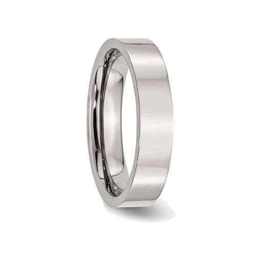 Alliance homme en acier inoxydable poli plat 5 mm