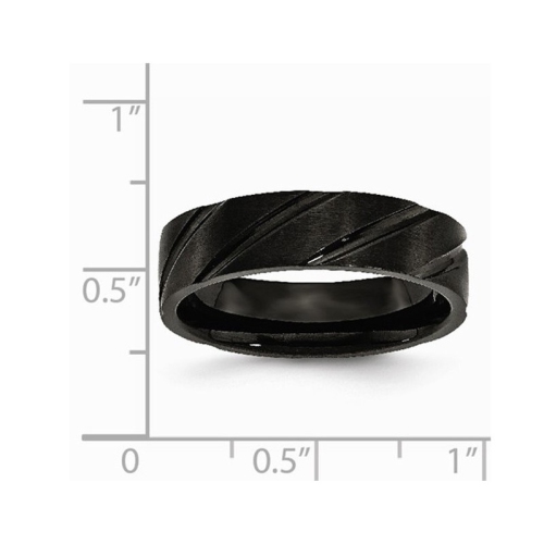 Bague homme, bracelet 6&nbsp;mm en titane plaqué noir et motif torsadé
