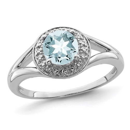 GEM AND HARMONY  7/10 Carat (Ctw) Aquamarine Ring In Sterling In Silver