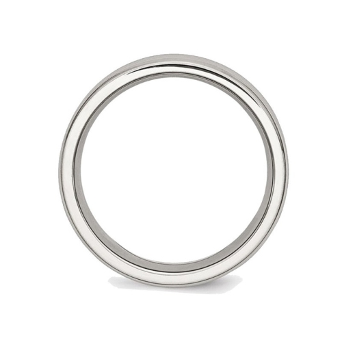 Alliance biseautée de 8 mm en acier inoxydable à rainures Comfort Fit