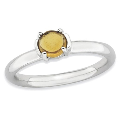 GEM AND HARMONY  2/5 Carat (Ctw) Citrine Solitaire Ring In Sterling In Silver