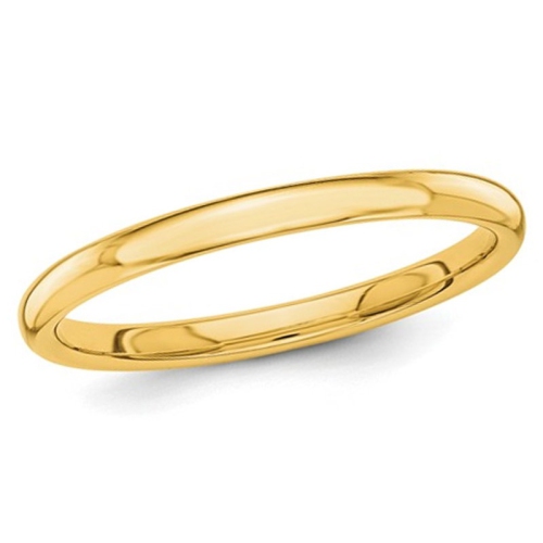 GEM AND HARMONY  Ladies 14K Gold 2MM Stackable Wedding Band Ring In Yellow