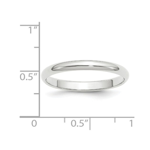 Ladies 14K White Gold 3mm Wedding Band Ring
