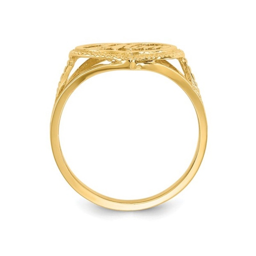 14K Yellow Gold Polished #1 MOM Heart Ring