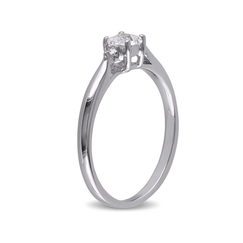 1/3 Carat Princess-Cut Lab-Created White Sapphire Ring in Sterling Silver