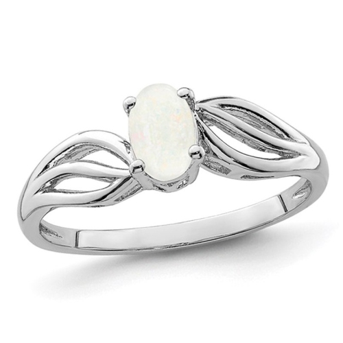 GEM AND HARMONY  1/4 Carat (Ctw) Lab-Created Opal Ring In Sterling In Silver