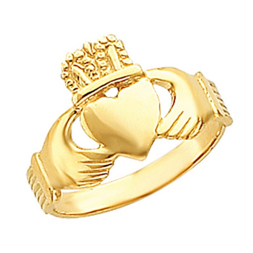 GEM AND HARMONY  14K Gold Ladies Claddagh Celtic Ring In Yellow