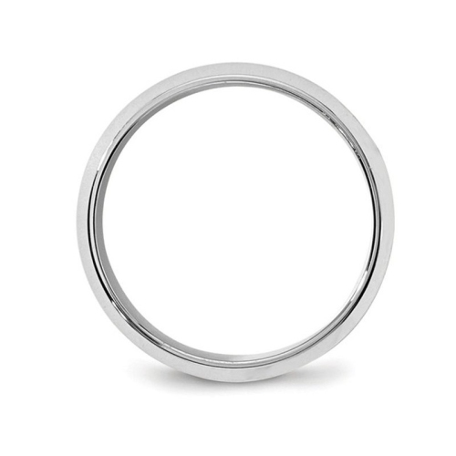 Mens 10K White Gold 7mm Comfort Fit Wedding Band Ring with Bevel Edge