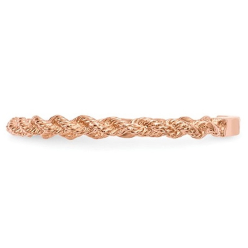 Ladies 14K Rose Pink Gold Polished Twisted Rope Ring Band