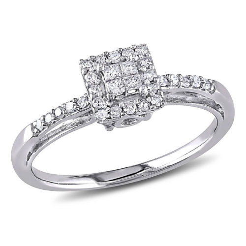 10k white gold princess cut diamond ring