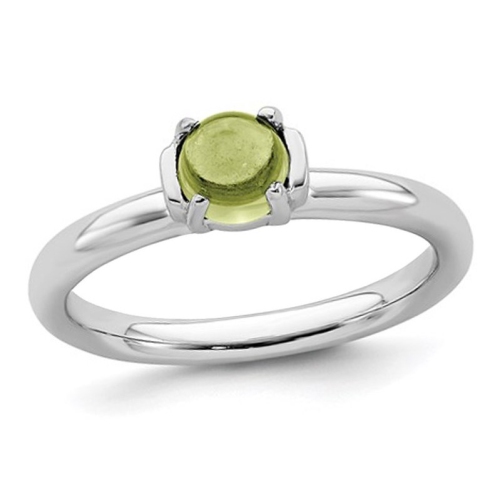 GEM AND HARMONY  Solitaire Peridot Ring 1/2 Carat (Ctw) In Sterling In Silver