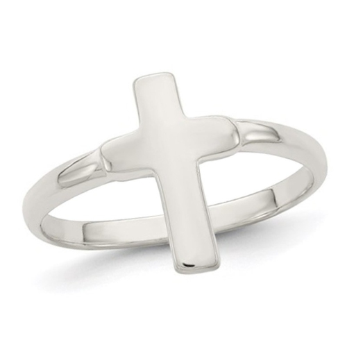 Sterling Silver Polished Cross Ring