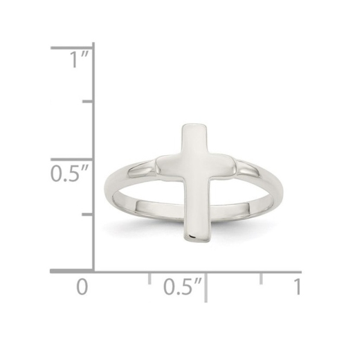 Sterling Silver Polished Cross Ring