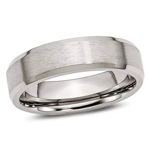 GEM AND HARMONY  Mens Chisel 6MM Titanium Wedding Band Ring With Beveled Edge In Multicolor