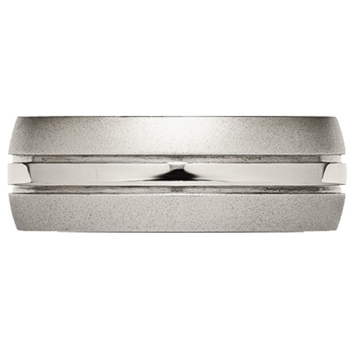 Mens Chisel 8mm Titanium Grooved Brushed Wedding Band Ring