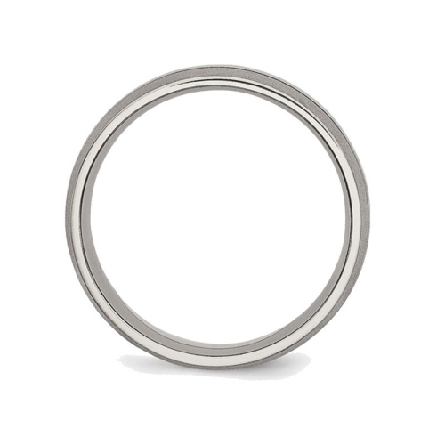 Mens Chisel 8mm Titanium Grooved Brushed Wedding Band Ring