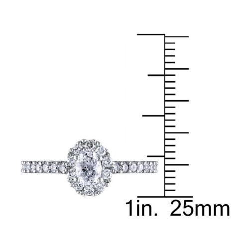 1.00 Carat Oval Diamond Engagement Ring in 14K White Gold