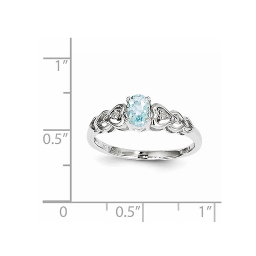 2/5 Carat Aquamarine Heart Promise Ring in Sterling Silver