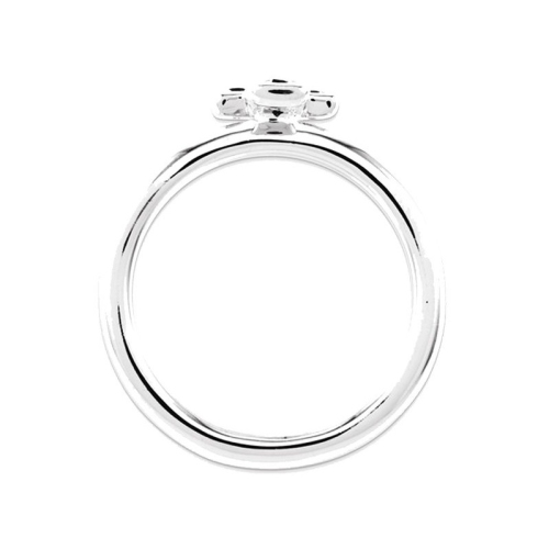 1/7 Carat Red Garnet Cross Ring in Sterling Silver