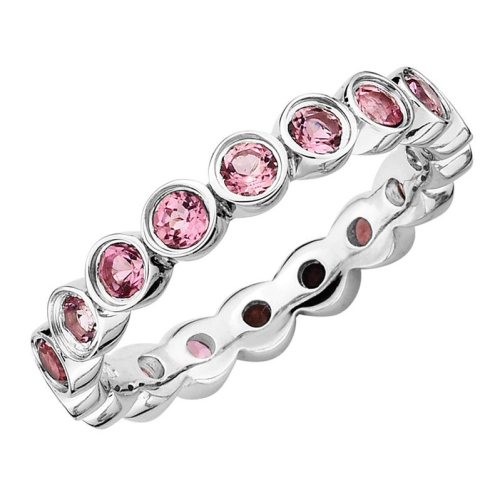 GEM AND HARMONY  Tourmaline Ring 1.00 Carat (Ctw) In Sterling Silver In Pink