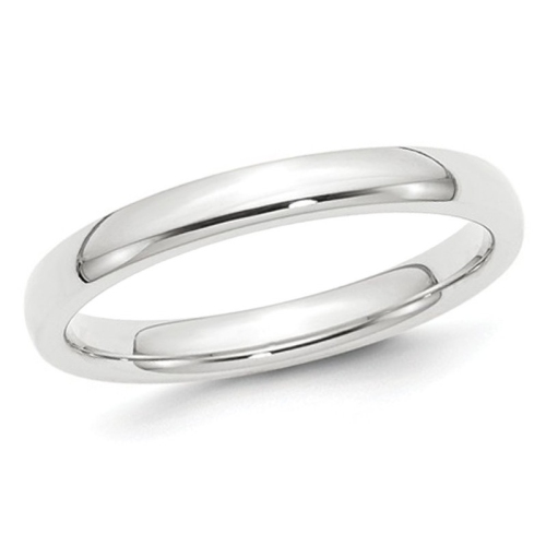 GEM AND HARMONY  Ladies Comfort Fit 3MM Wedding Band Ring In Platinum