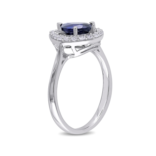 2.20 Carat Lab-Created Blue & White Sapphire Ring in Sterling Silver
