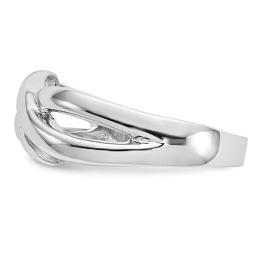 Cocktail X Dome Polished Ring in 14K White Gold