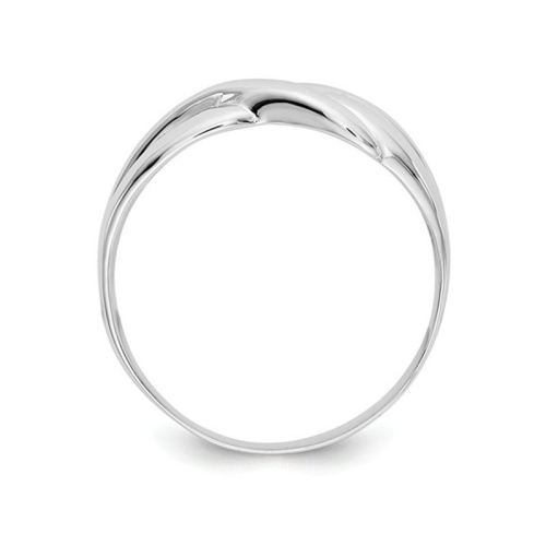 Cocktail X Dome Polished Ring in 14K White Gold