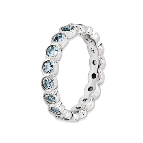 Bague en argent sterling, aigue-marine 1.10 ct