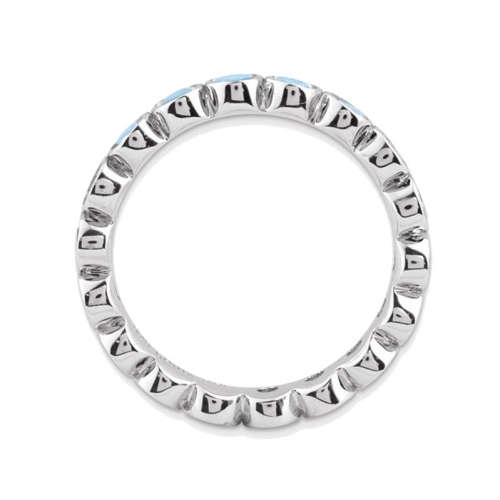 Bague en argent sterling, aigue-marine 1.10 ct