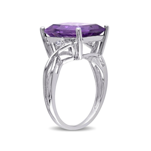5.80 Carat Amethyst & White Topaz Ring in Sterling Silver