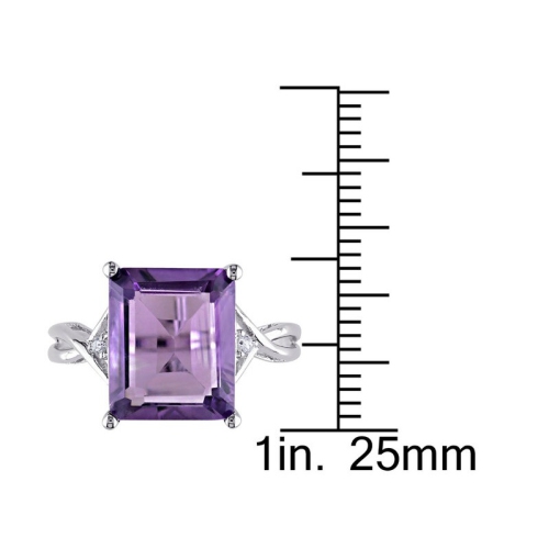 5.80 Carat Amethyst & White Topaz Ring in Sterling Silver