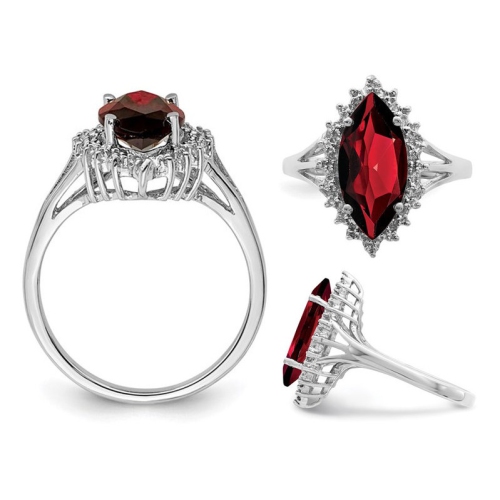Bague en argent sterling avec grenat rouge taille marquise d'3,00&nbsp;carat