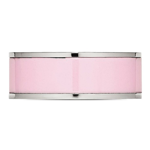 Jonc femme en céramique rose et en acier inoxydable poli 7,5 mm