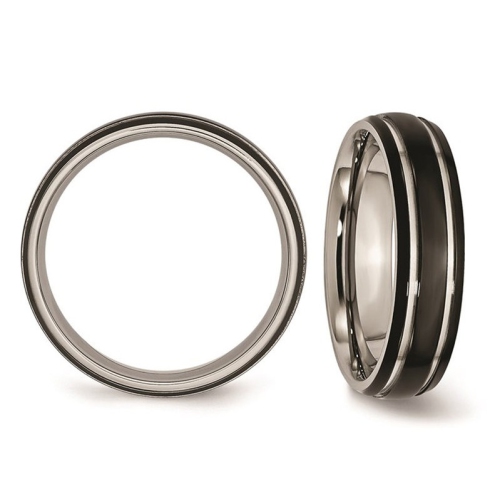 Bague de mariée de mariage en plaqué noir de 6mm 6mm