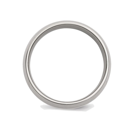 Mens Chisel Stainless Steel 8mm With Sterling Silver Inlay Wedding Band Ring