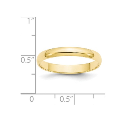Ladies 10K Yellow Gold 3mm Polished Wedding Band Ring