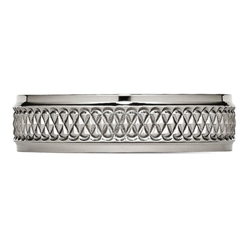 Mens Titanium Ridged Edge Weave 6mm Wedding Band Ring