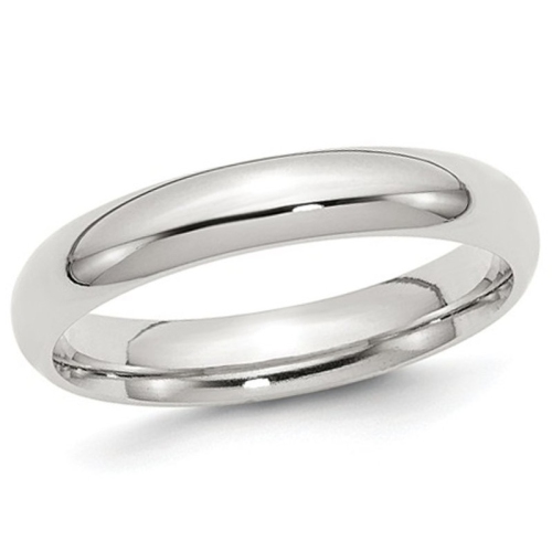 Ladies Comfort Fit 4mm Wedding Band Ring in Sterling Silver