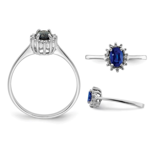 1/2 Carat Natural Sapphire Ring in Polished Sterling Silver