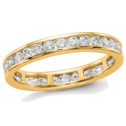 GEM AND HARMONY  1.00 Carat (Ctw Color H-I, I1-I2) Ladies Diamond Eternity Wedding Band Ring In 14K Gold In Yellow