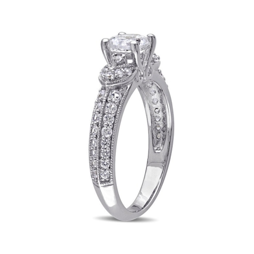 1 2/3 Carat Lab-Created White Sapphire Engagement Ring In Sterling Silver