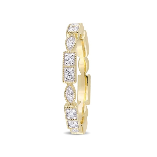 Alliance en or jaune 10 ct avec diamants sertis en pavé 1/3 ct G-H-I, I1-I2