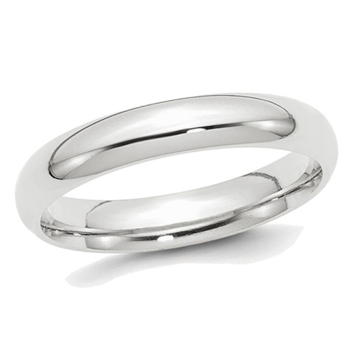 GEM AND HARMONY  Ladies Or Mens 4MM Comfort Fit Polished Wedding Band Ring In Platinum