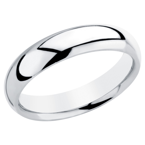 Ladies or Mens Platinum 4mm Comfort Fit Polished Wedding Band Ring