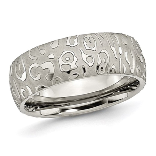 Jonc homme 8 mm, titane brossé et poli