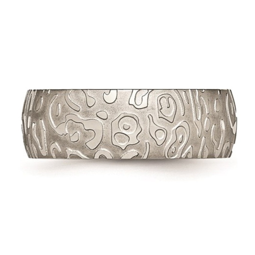 Jonc homme 8 mm, titane brossé et poli